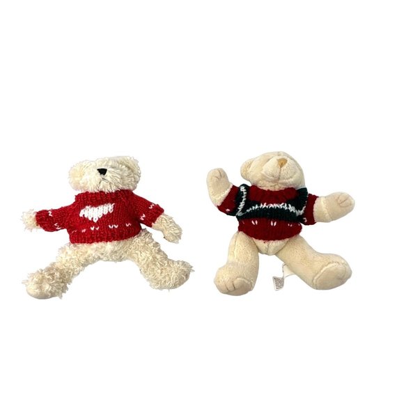 Playful Plush Cream Colored Teddy Bears with Knit Sweaters - Picture 7 of 7